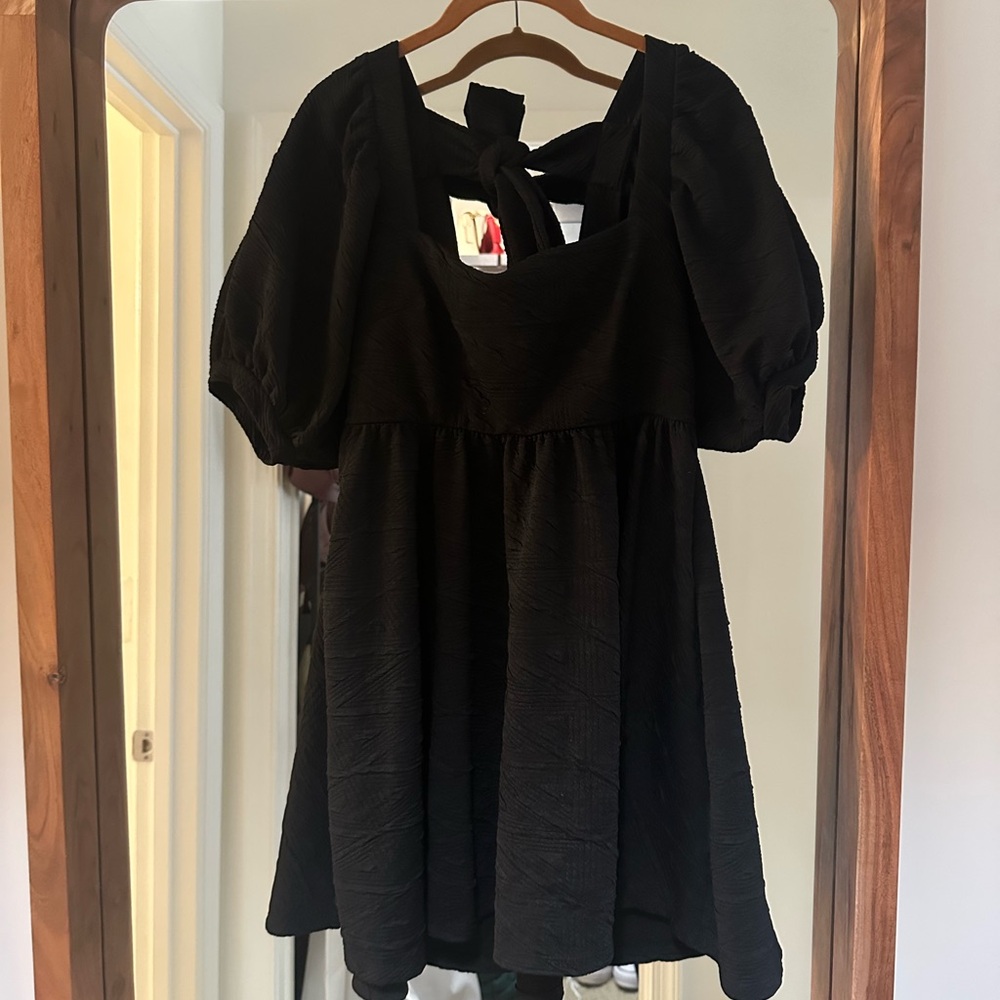 Free People Black Babydoll Dress, Sz Small